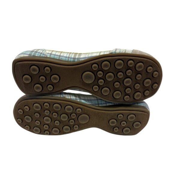 Mudd Women's Preform Plaid Flats Green Blue Slip On Casual 90s Retro Sz 8.5 NIB - Picture 7 of 10